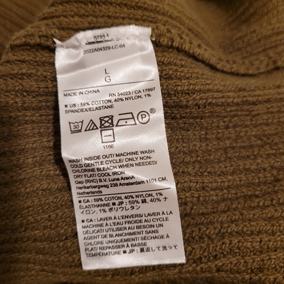 Banana Republic V-Back Pullover Sweater Sz L, New Heritage Olive - Picture 4 of 7